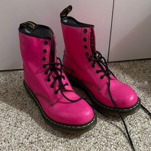 Dr. Martens Bright Pink Lace-Up Boots